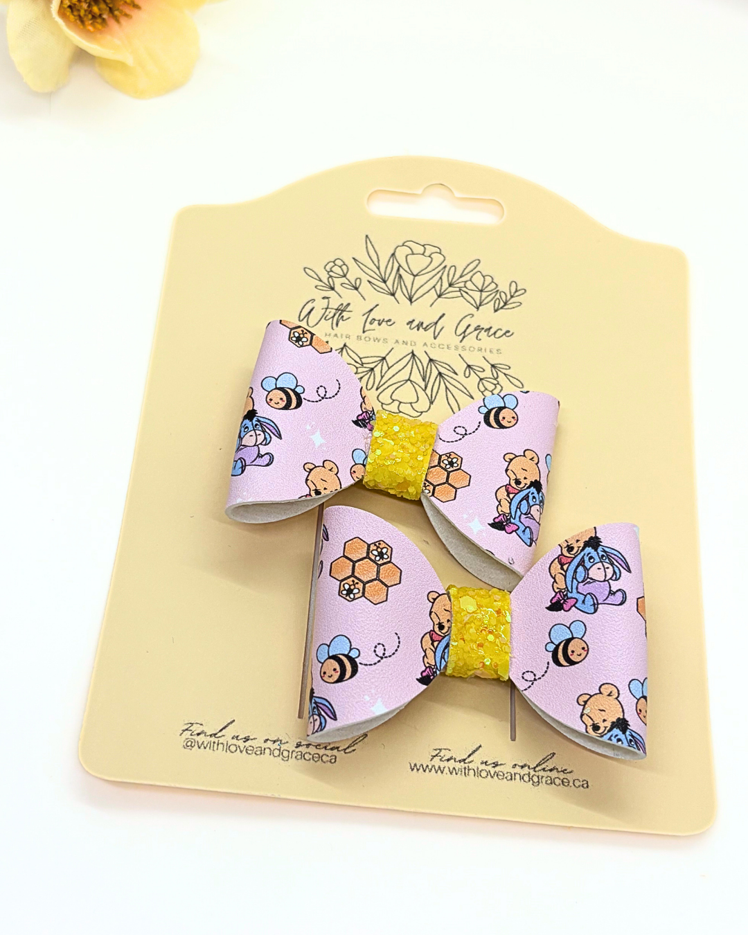 Honey Bear Classic Piggy Bow