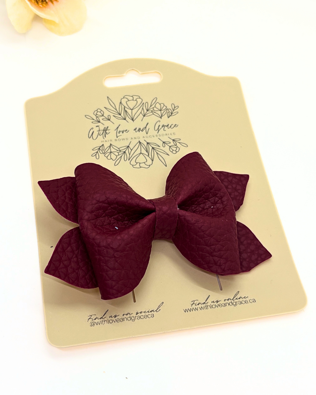 Solid Litchi Pinch Bows