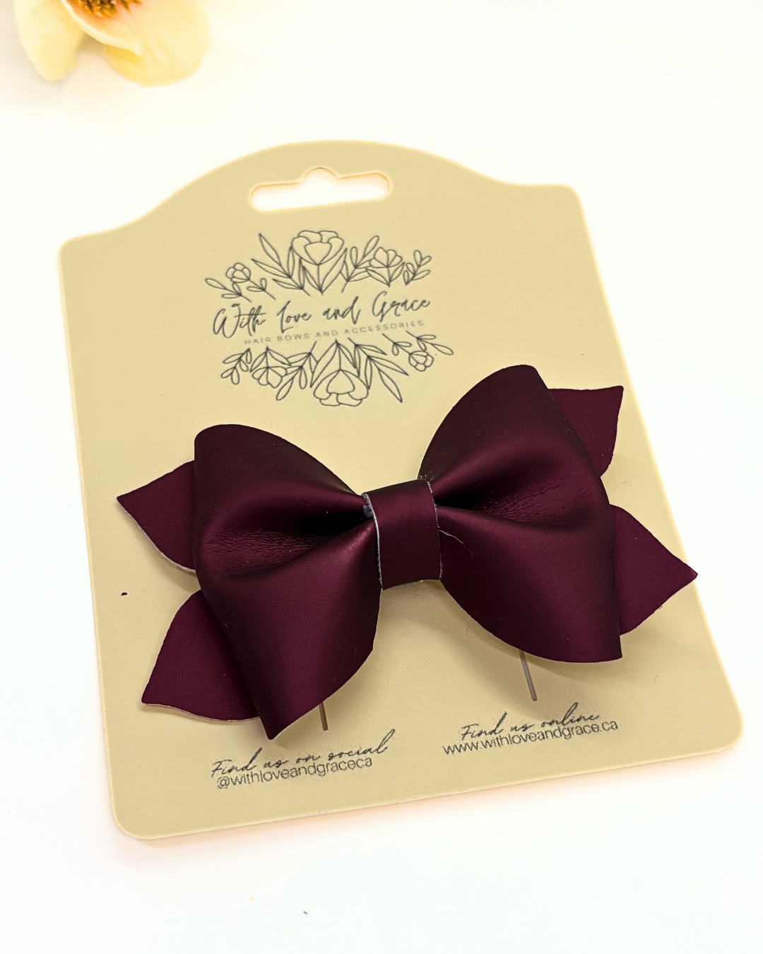 Frosted Solid Pinch Bows