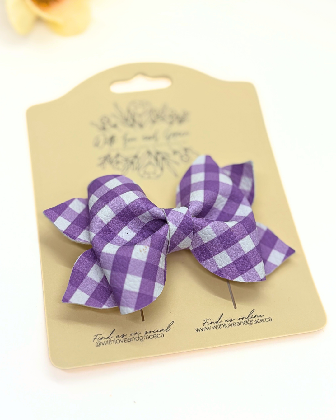 Gingham Plaid Pinch Bows