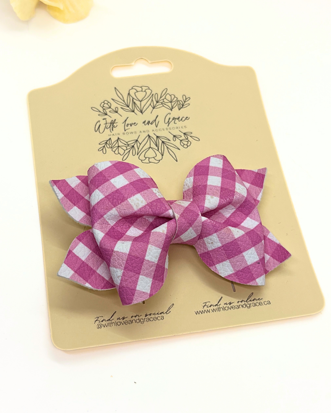 Gingham Plaid Pinch Bows