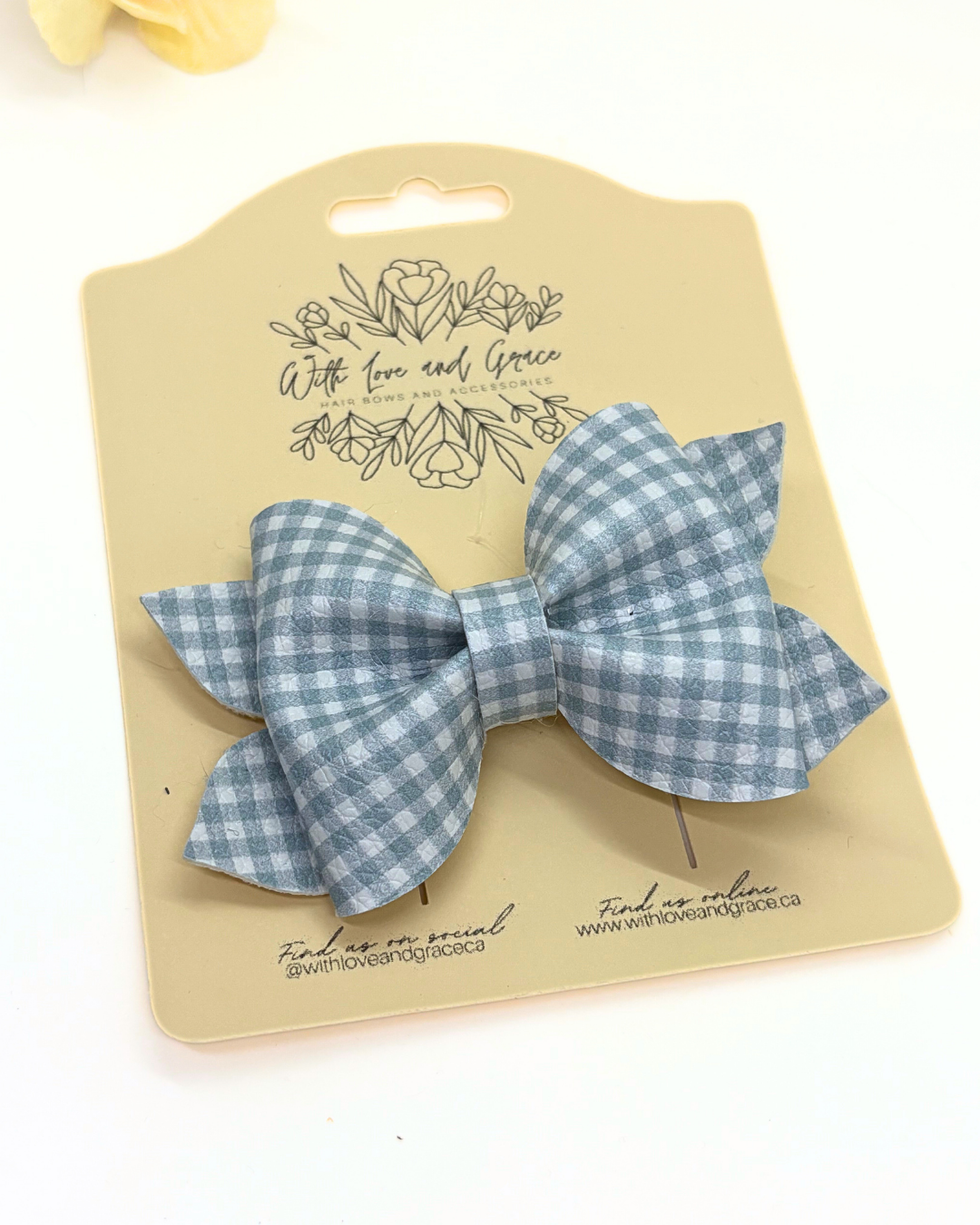 Delicate Gingham Plaid Pinch Bows