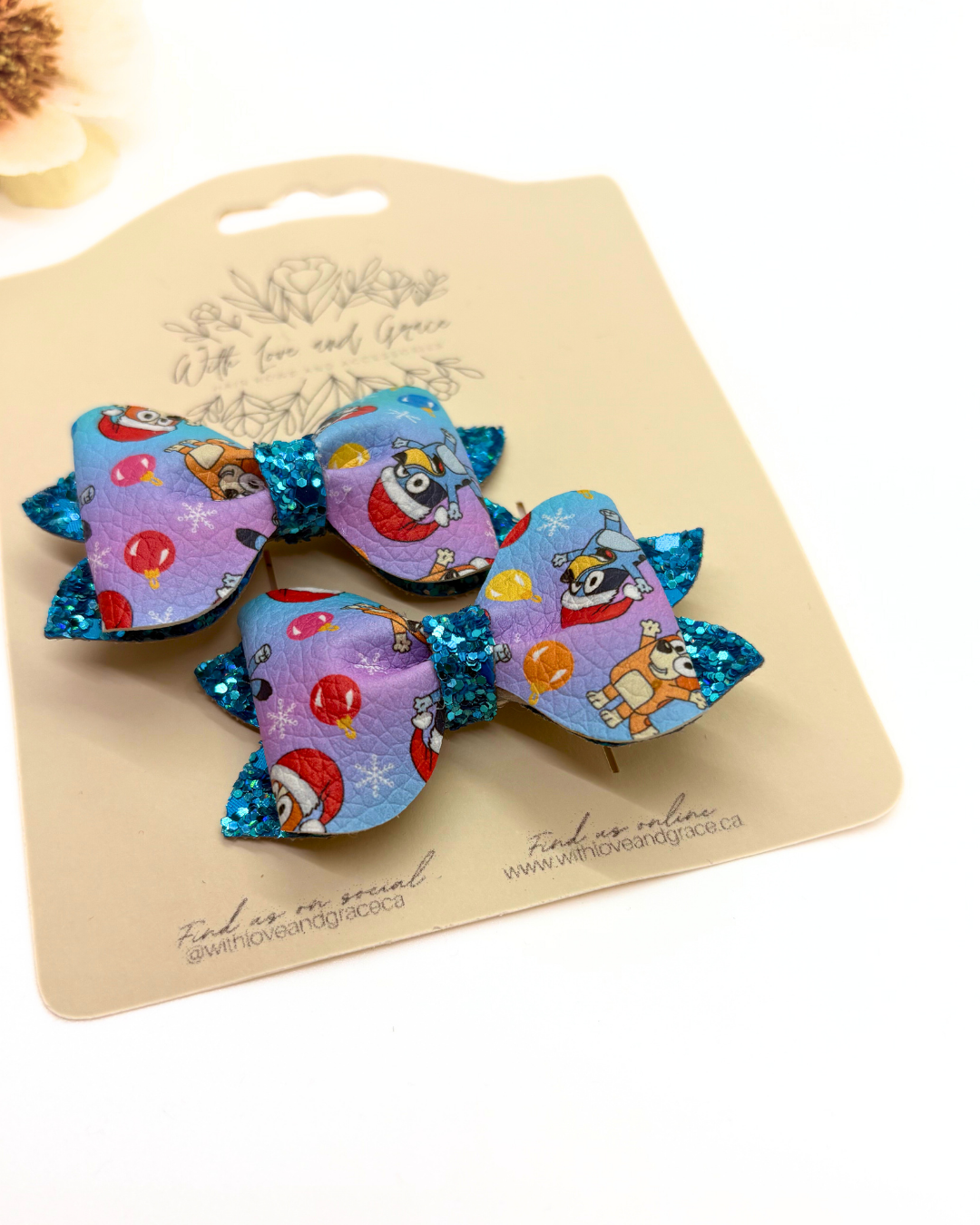 Blue Heeler Pinch Piggy Bow