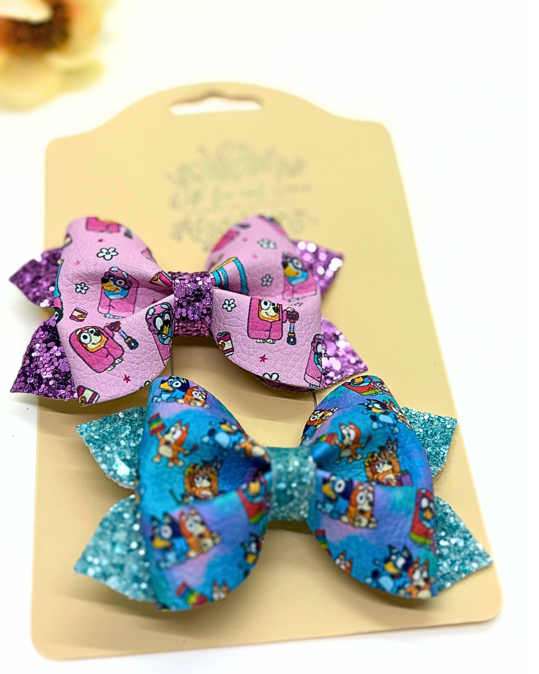 Blue Dog Pinch Bows