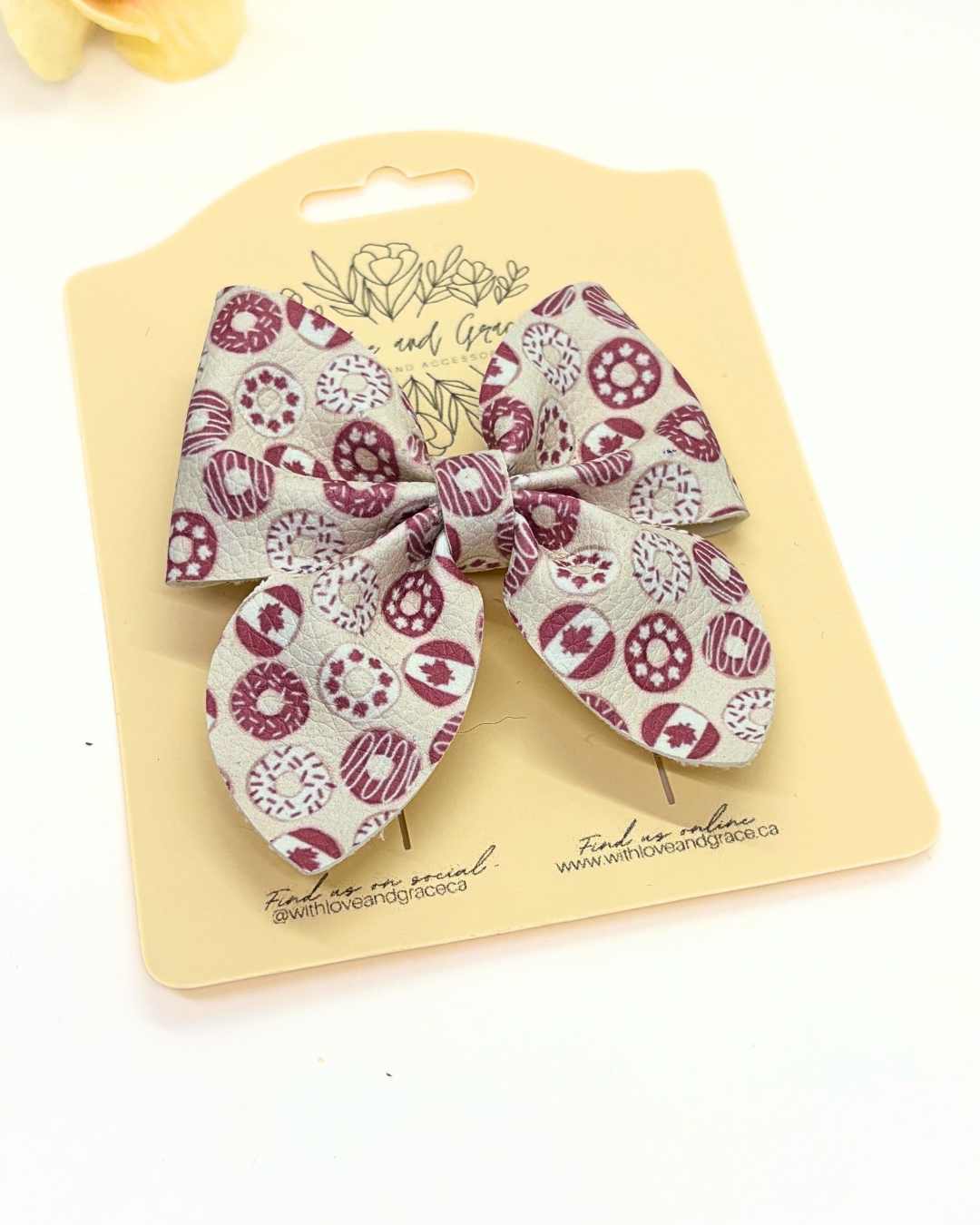 Canada Day Donut Sailor Bow