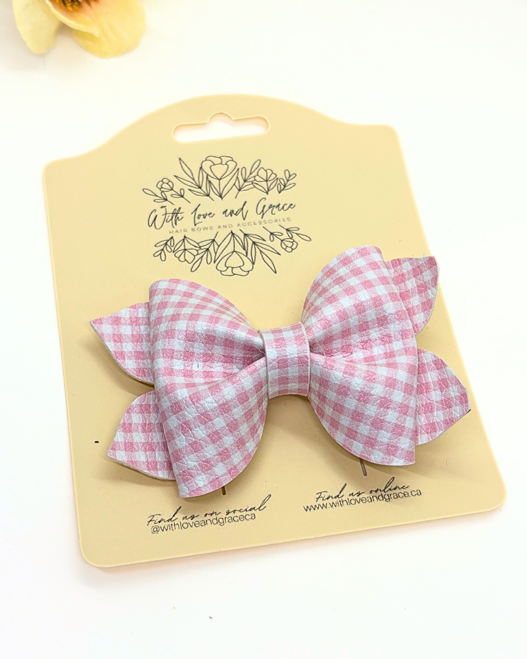 Delicate Gingham Plaid Pinch Bows