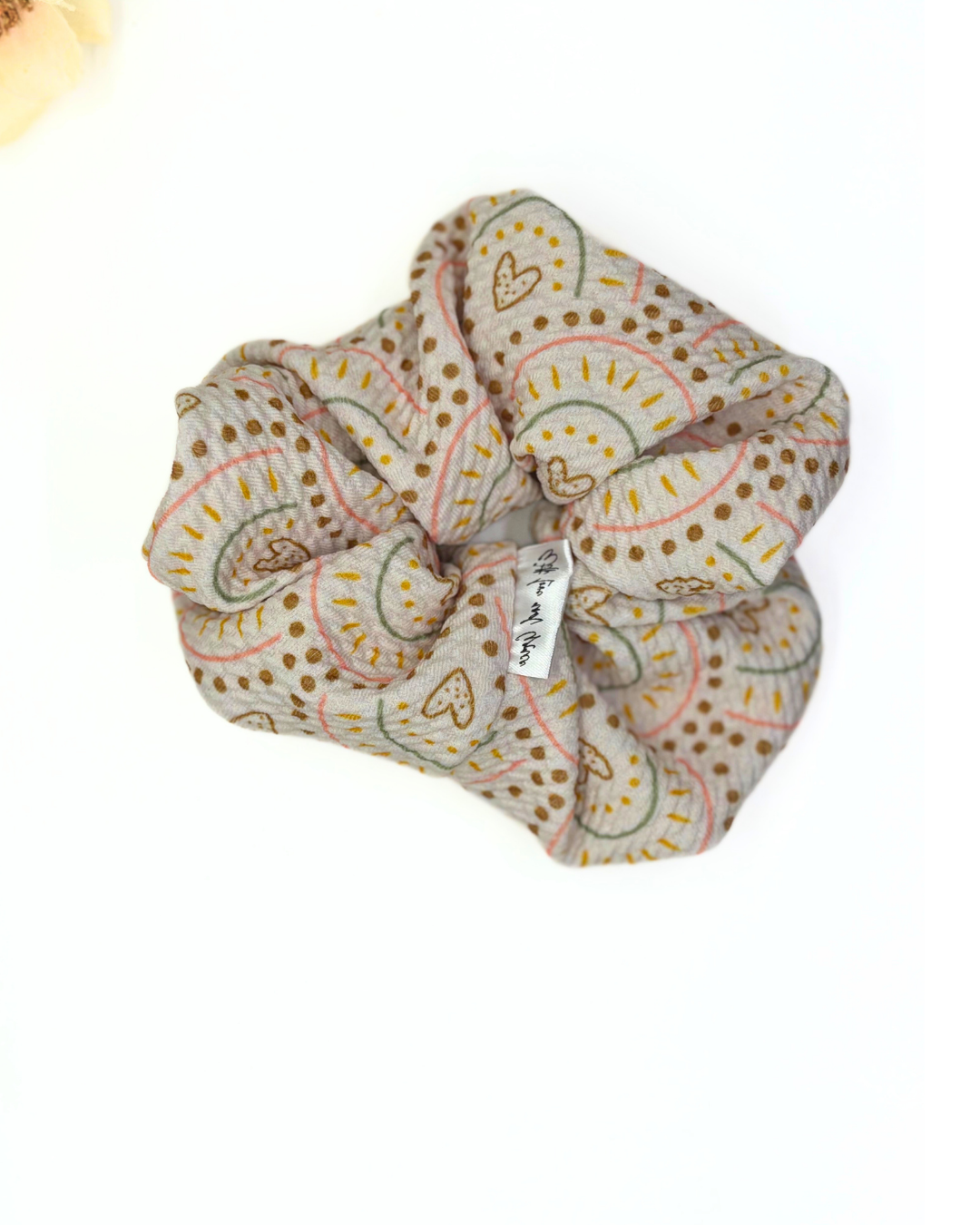 Subtle Heart and Rainbow Scrunchie