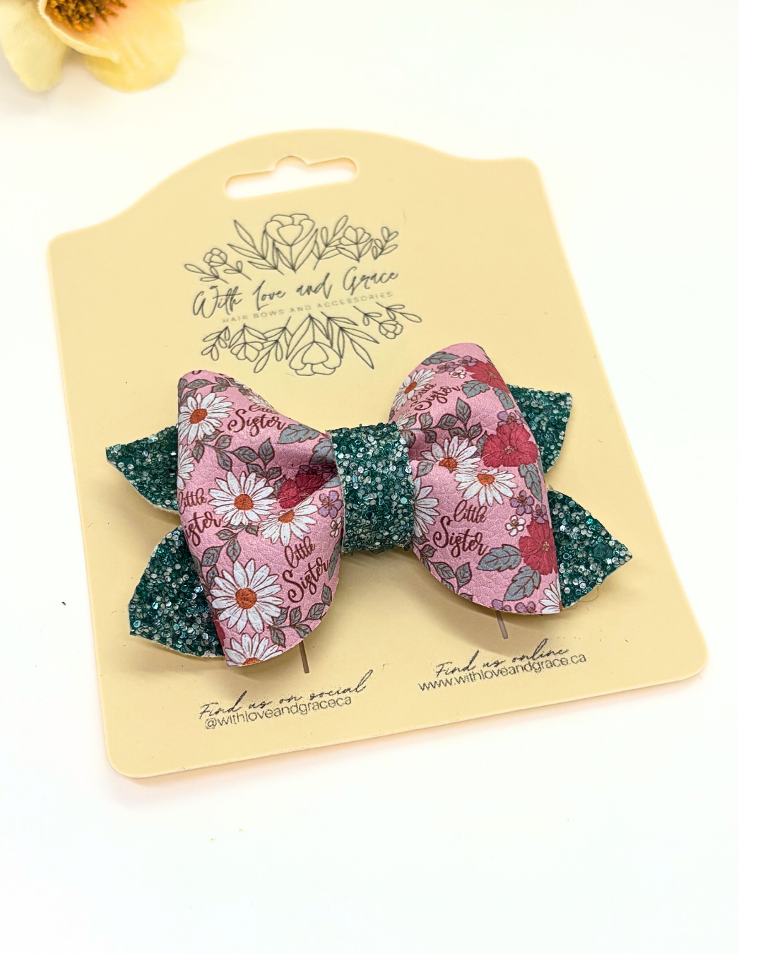 Little Sister Floral Pinch Bow