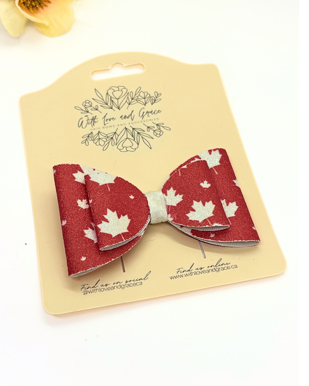 Canada Day Glitter Bow