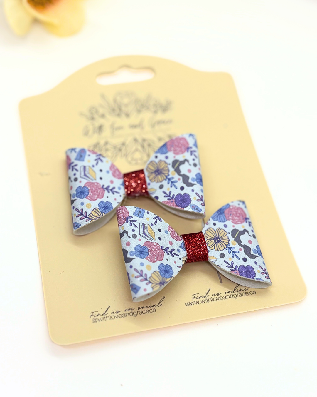 Princess Floral Classic Piggy Bows