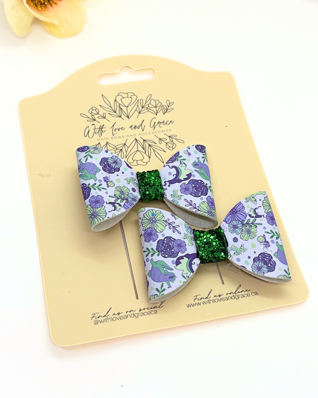 Princess Floral Classic Piggy Bows