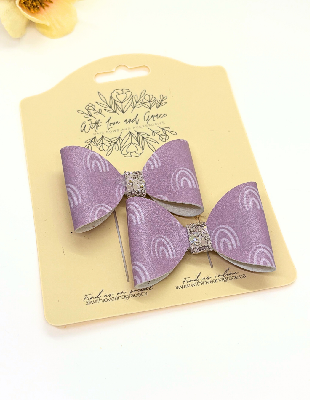 Mauve Rainbow Piggy Bows