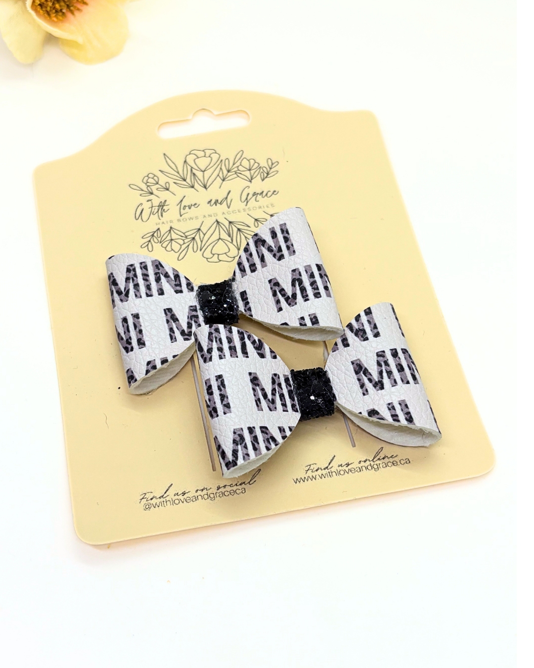 Mini Leopard Print Classic Piggy Bows