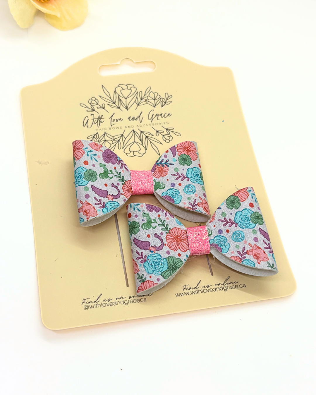 Princess Floral Classic Piggy Bows