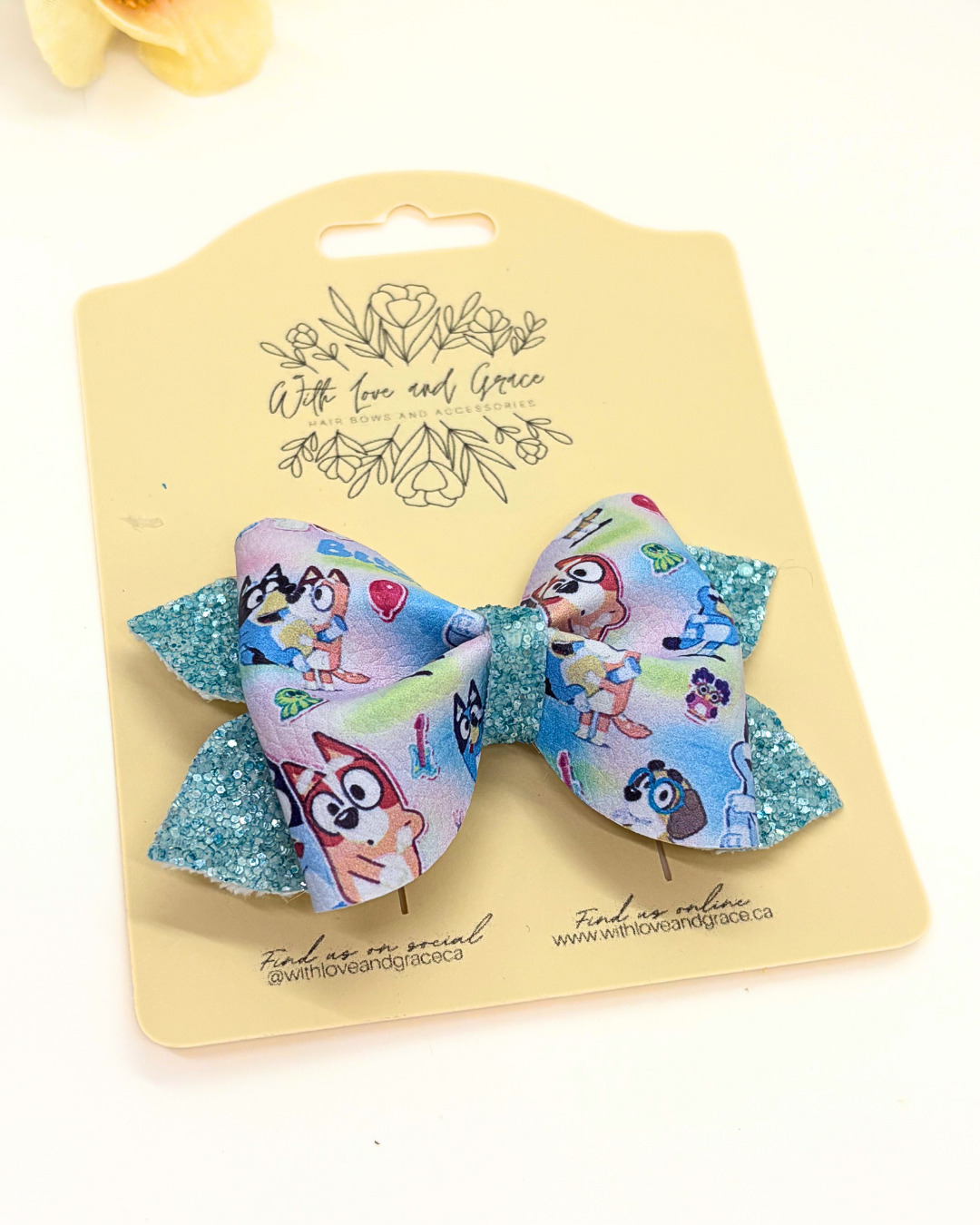 Blue Dog Pinch Bows
