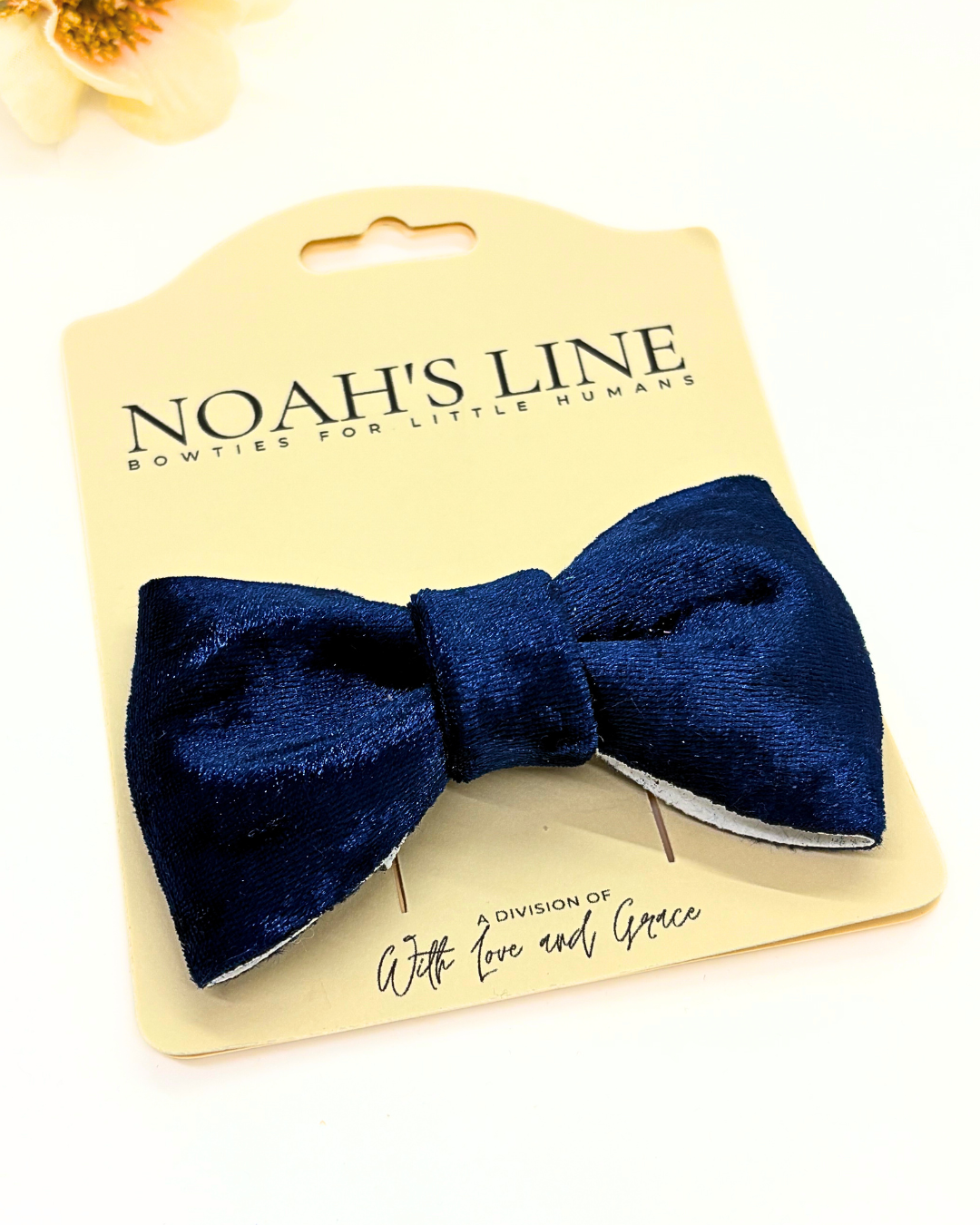 Navy Blue Velvet Bow Tie