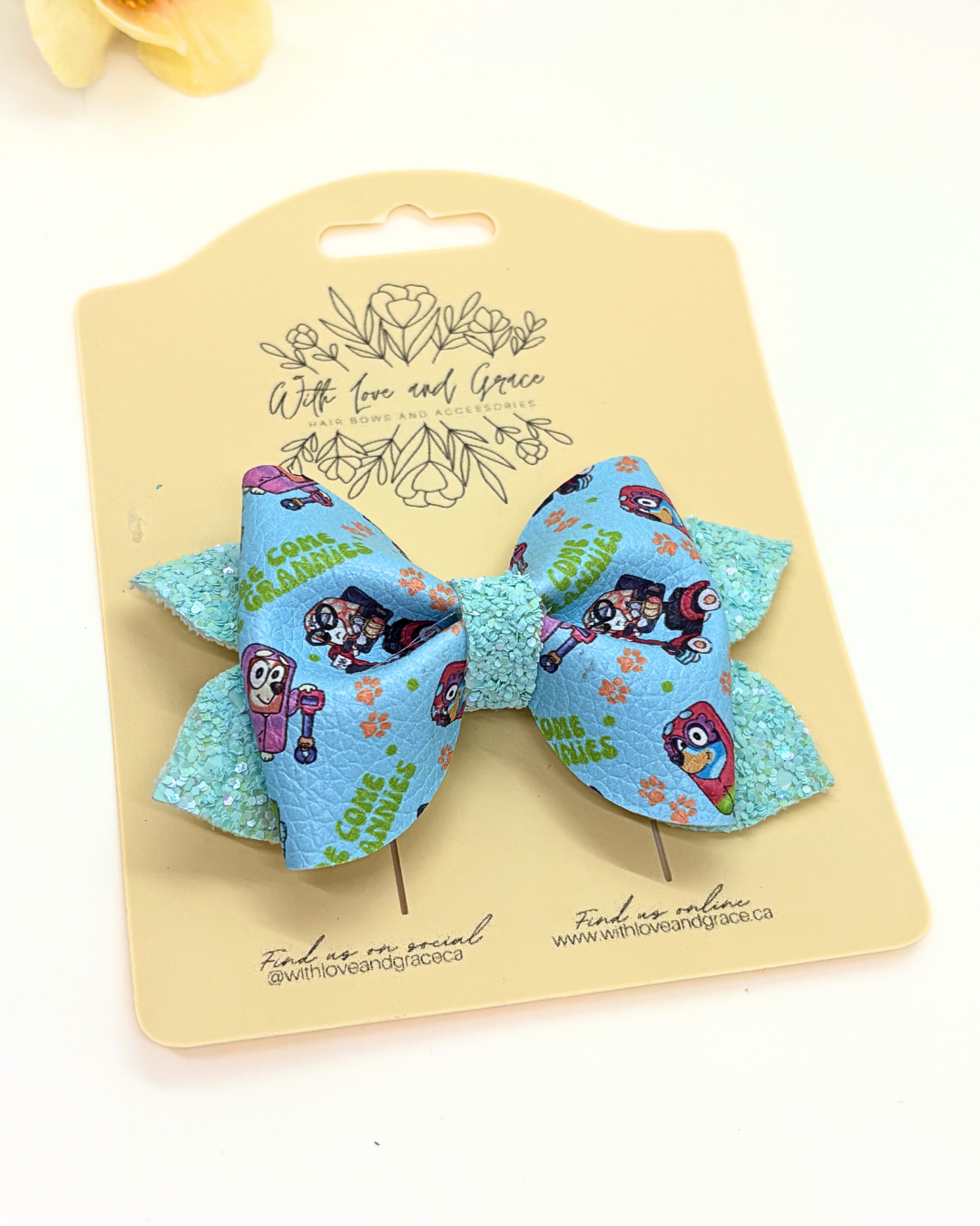 Blue Dog Pinch Bows