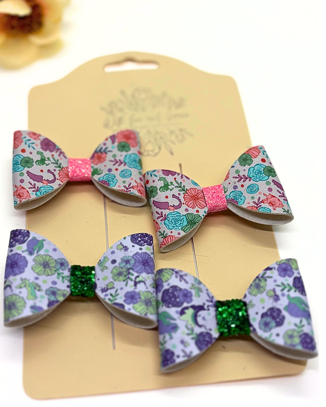 Princess Floral Classic Piggy Bows