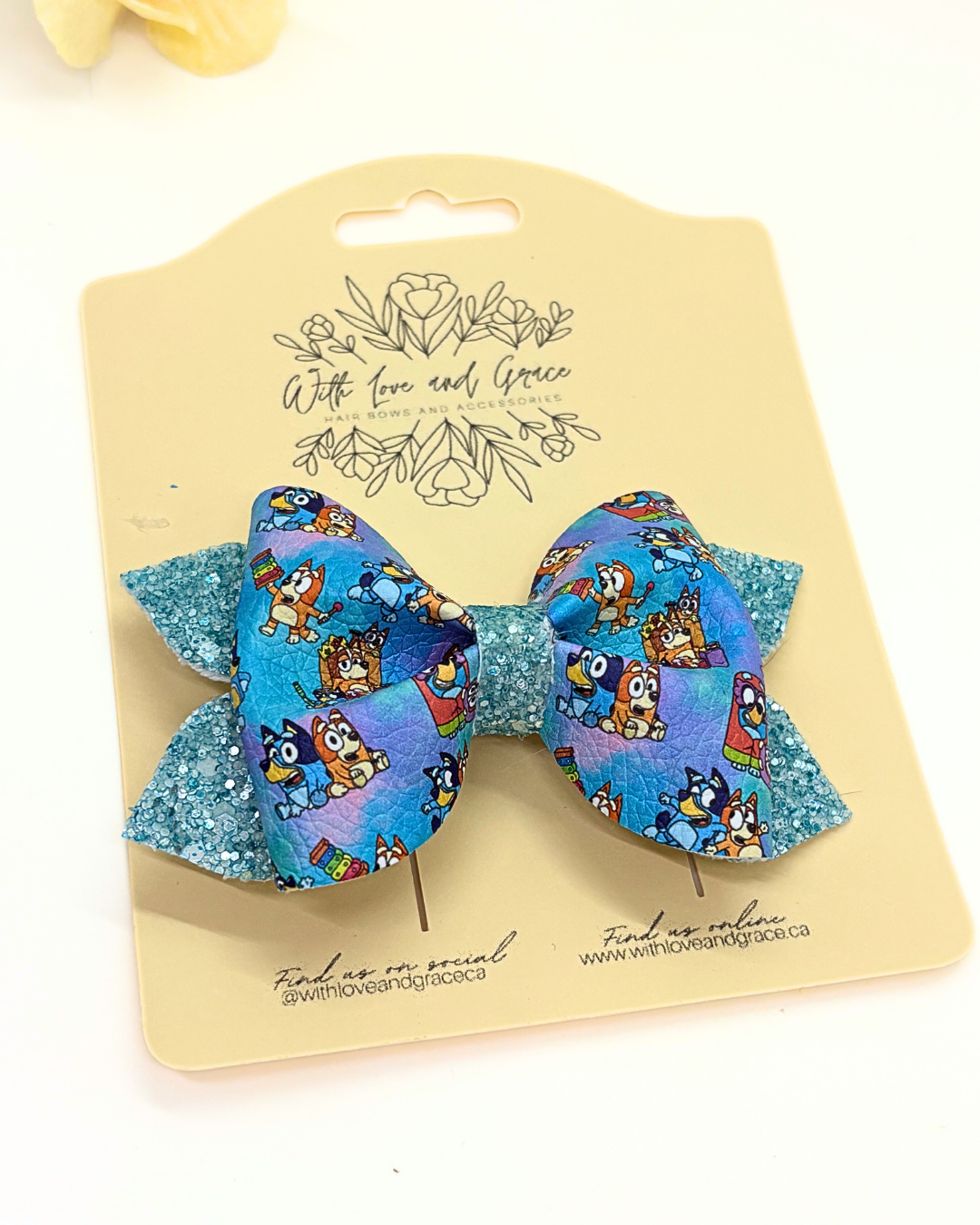 Blue Dog Pinch Bows