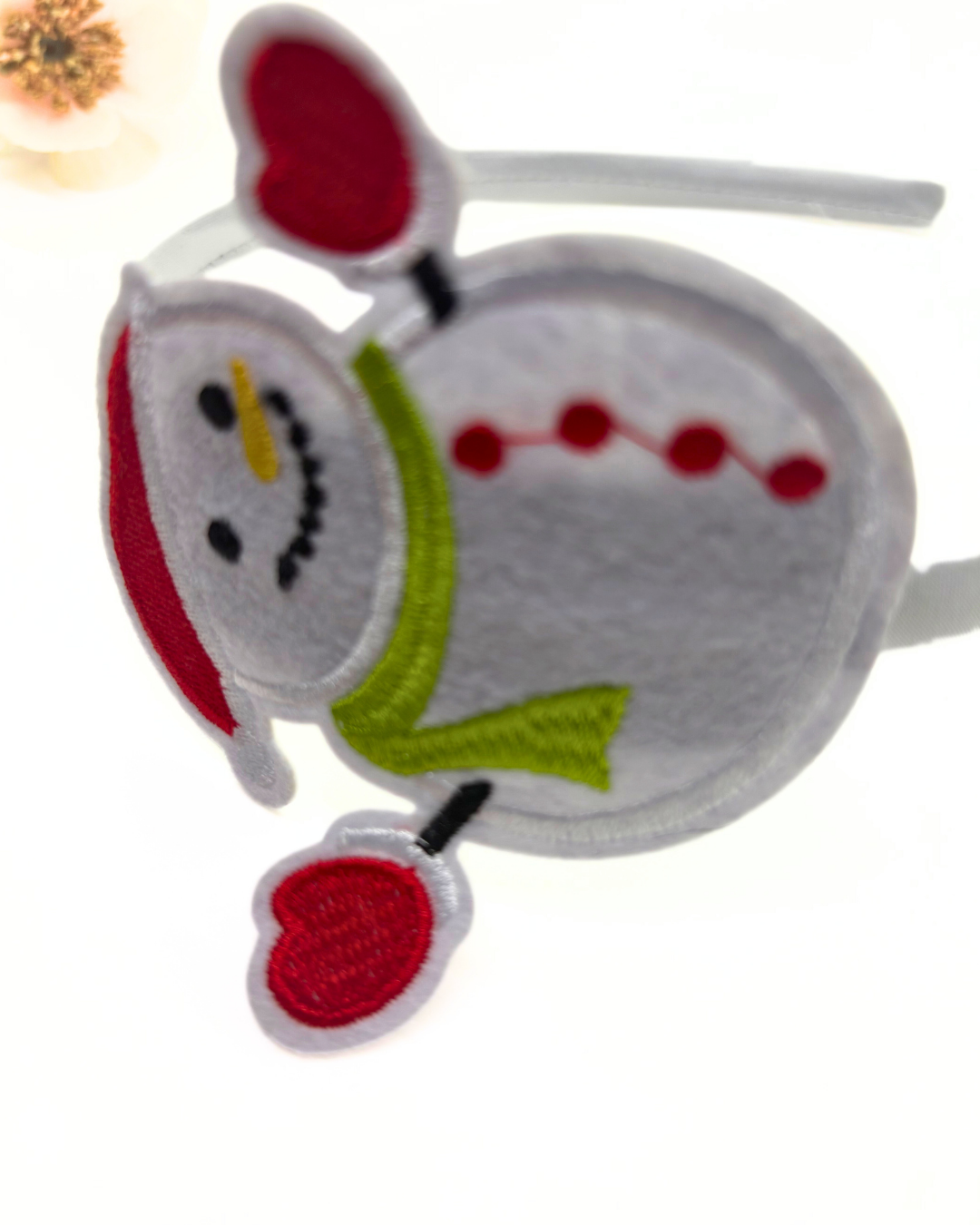 Embroidered Christmas Patch Headband