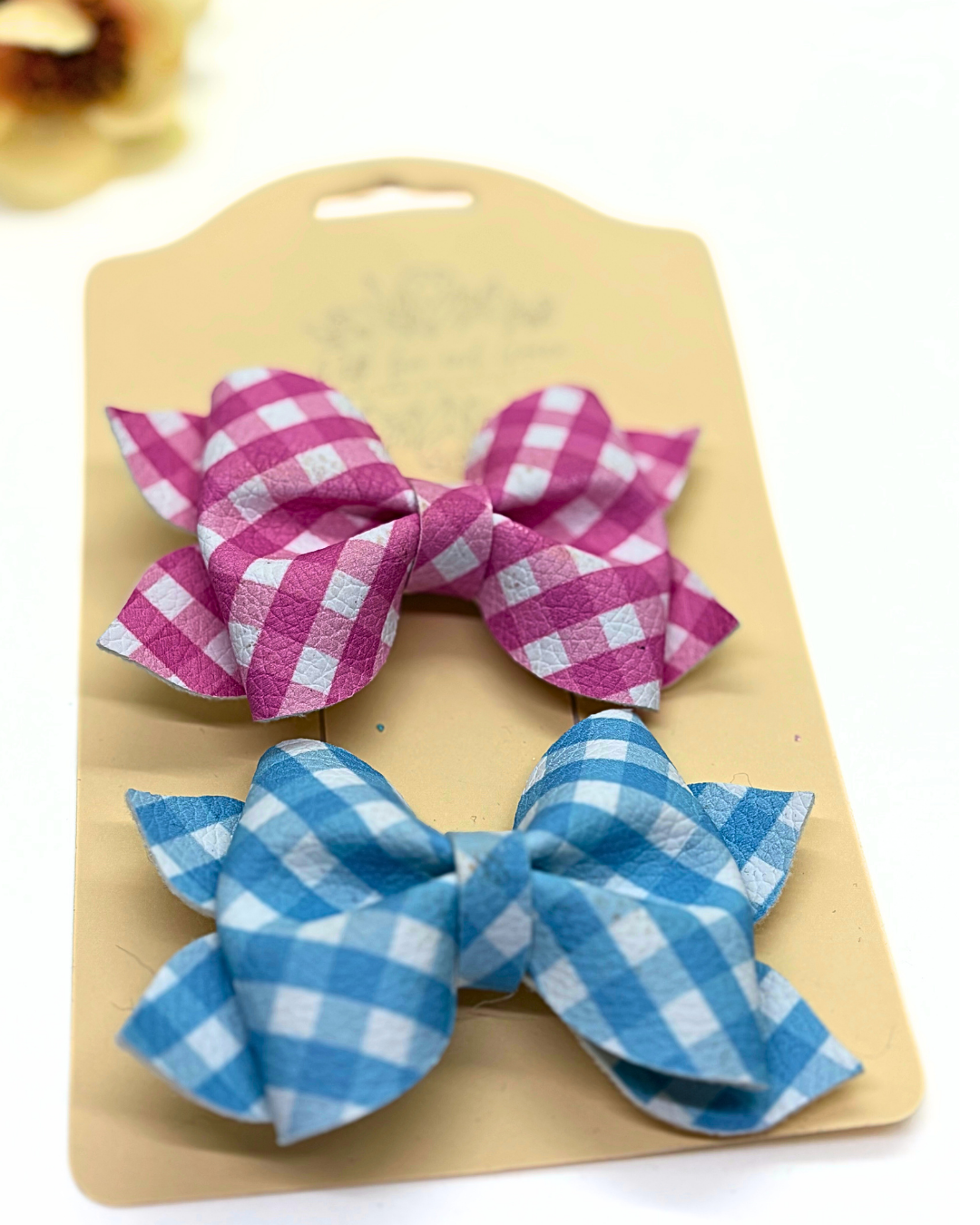 Gingham Plaid Pinch Bows