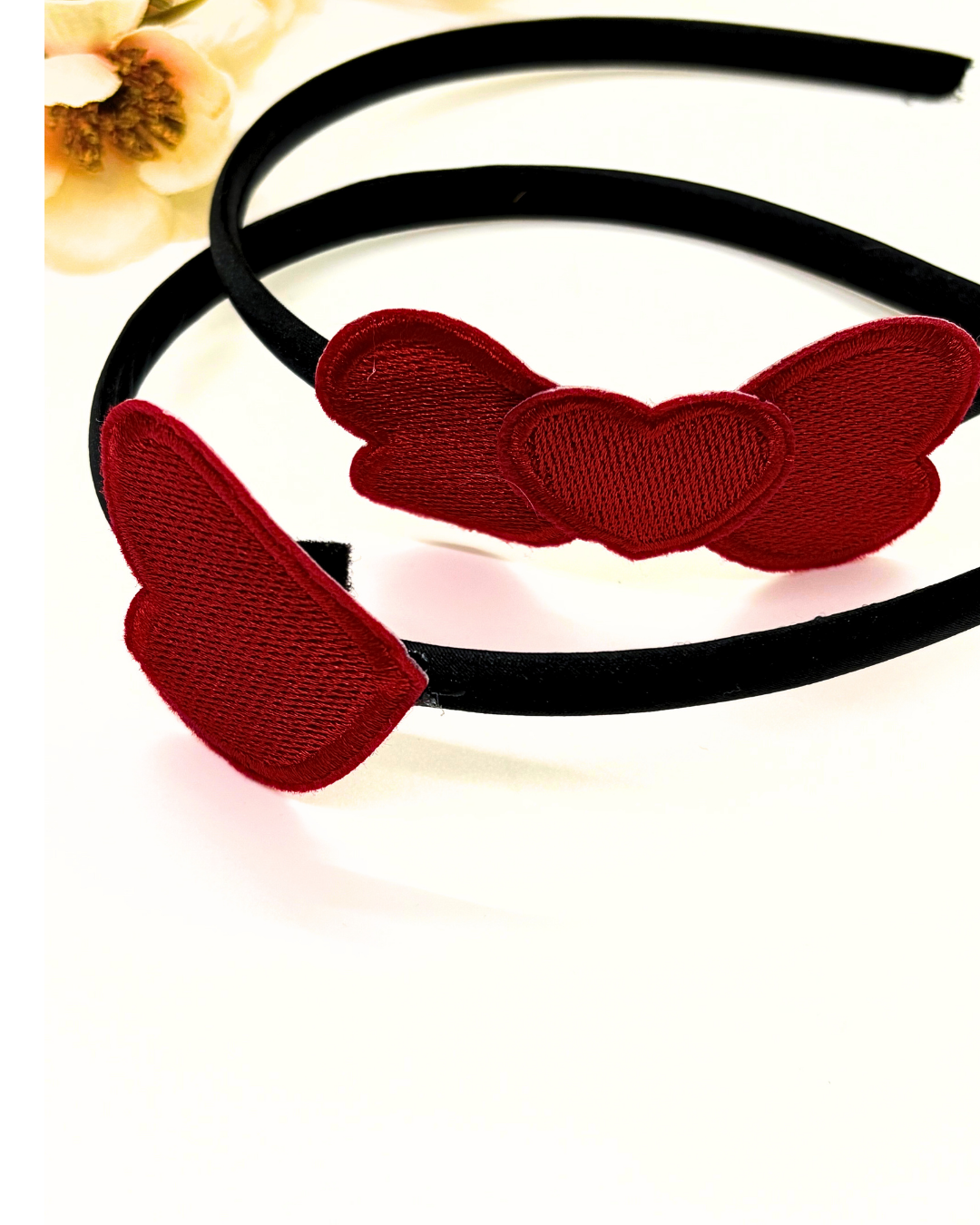 Love Day Embroidered Heart Headbands