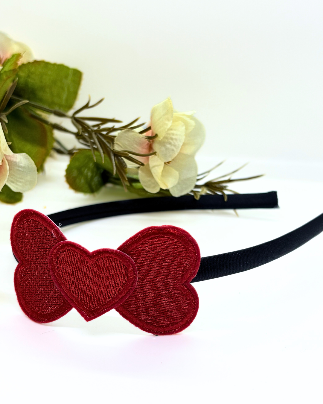 Love Day Embroidered Heart Headbands