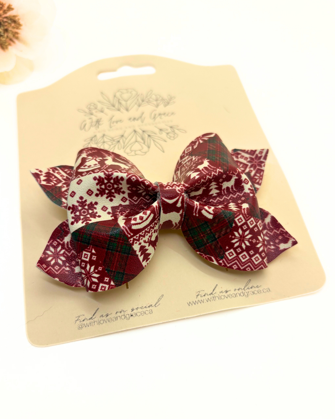 Ugly Christmas Sweater Pinch Bow