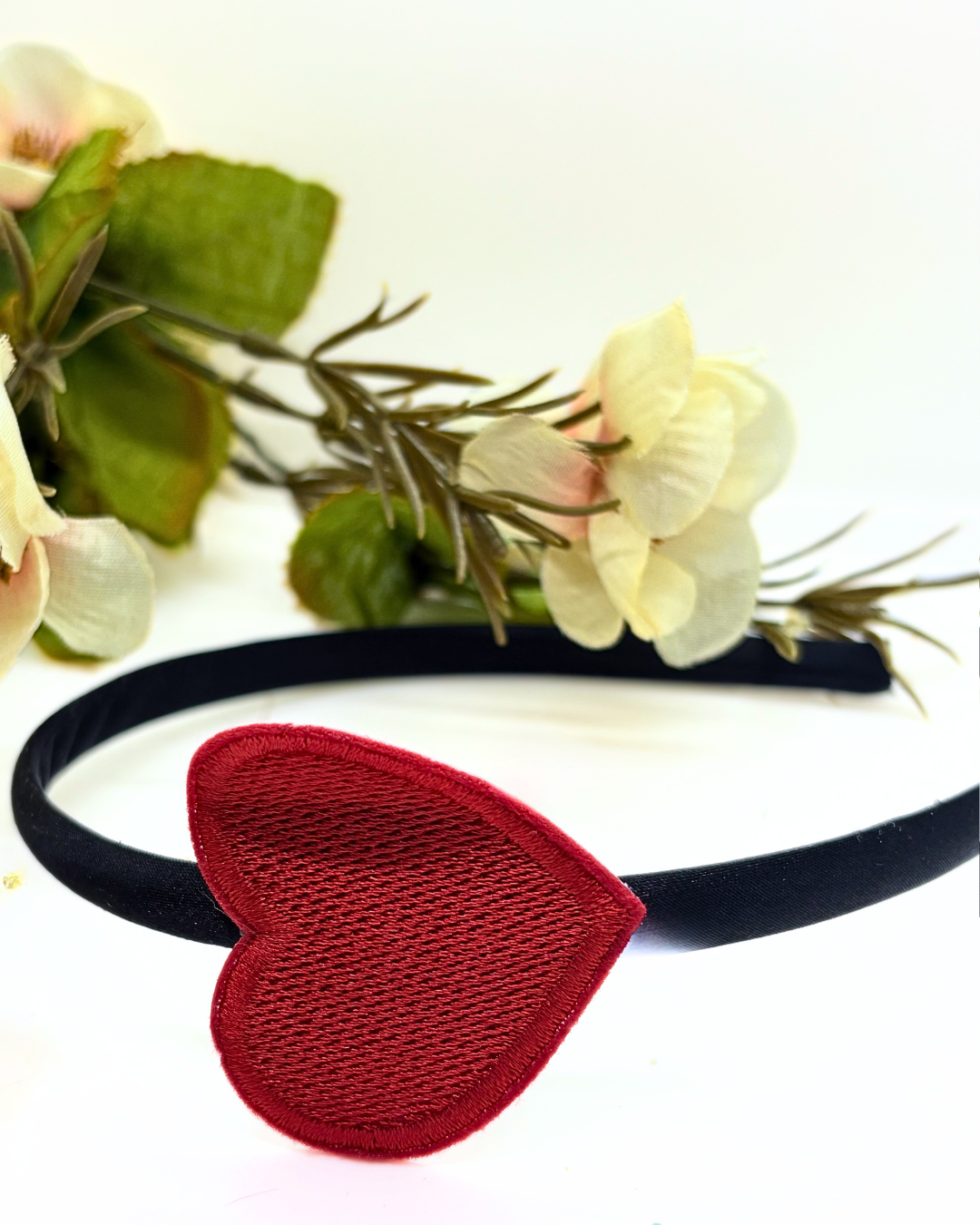 Love Day Embroidered Heart Headbands