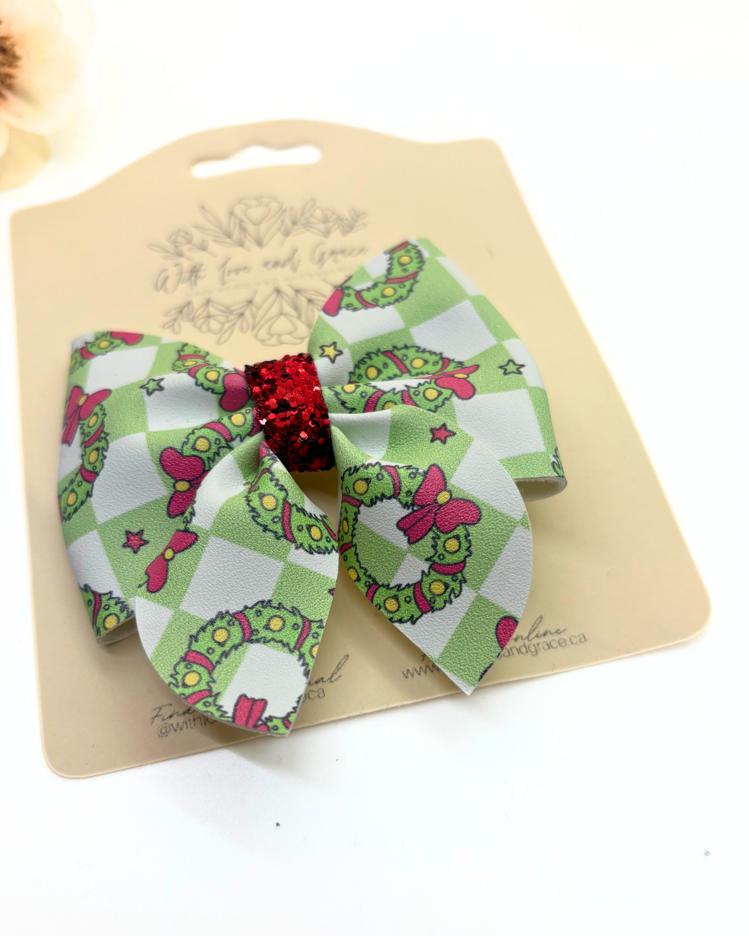 Christmas Floral Sailor Bow
