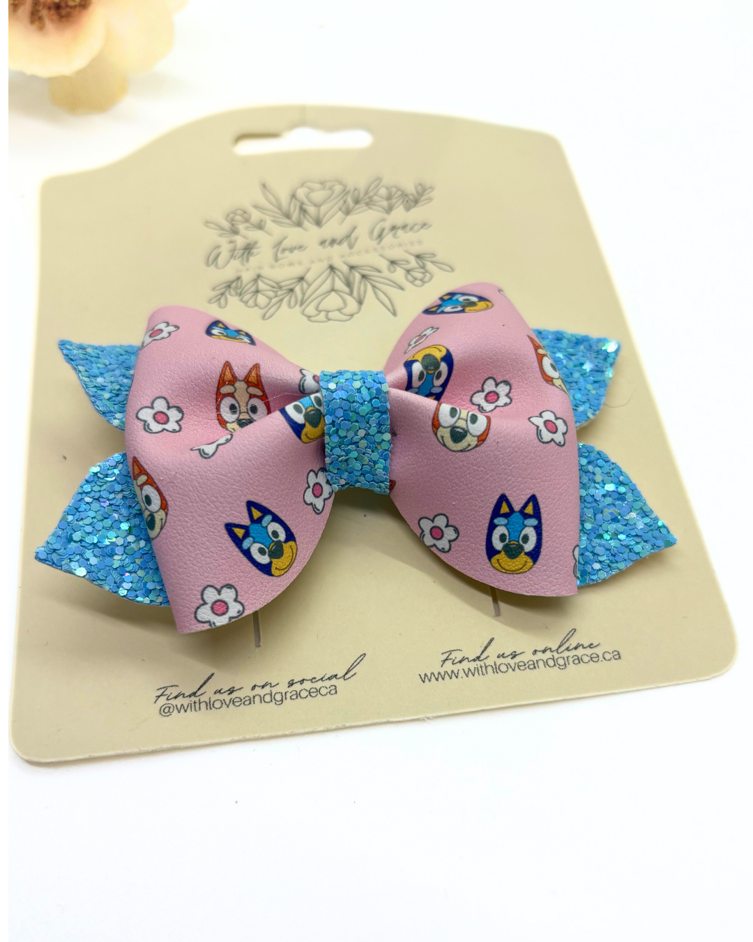 Blue Dog Pinch Bows