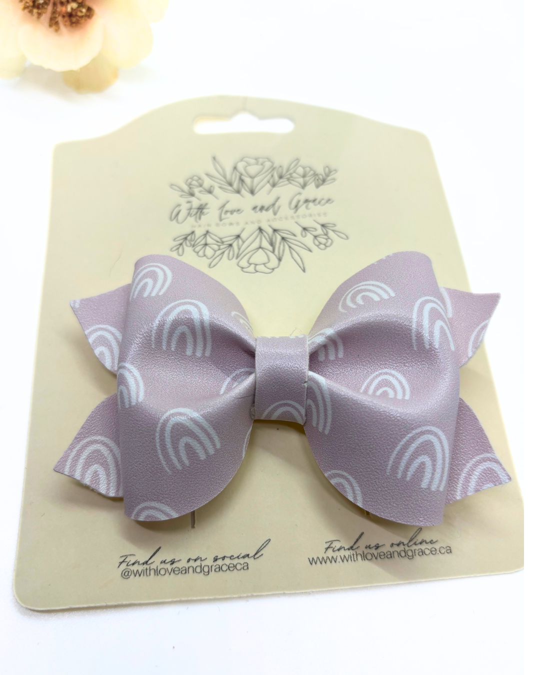Mauve Rainbow Pinch Bows