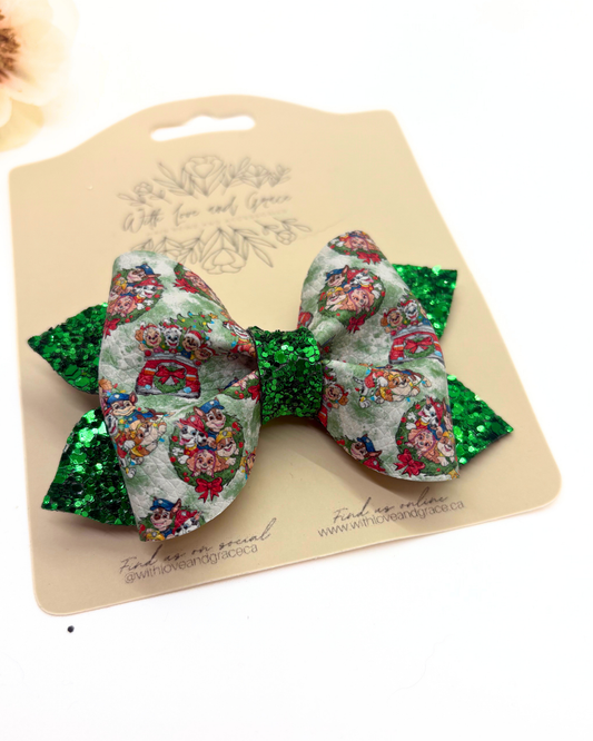 Rescue Pups Christmas Pinch Bow