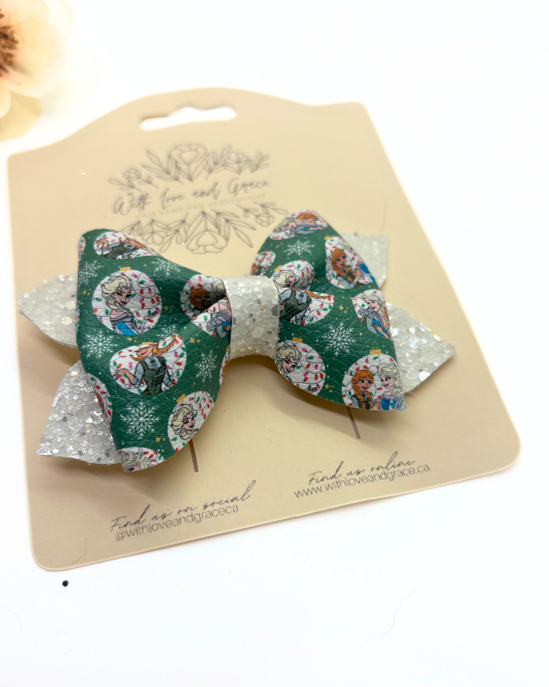 Ice Princess Christmas Pinch Bow