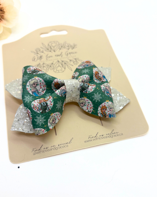 Ice Princess Christmas Pinch Bow