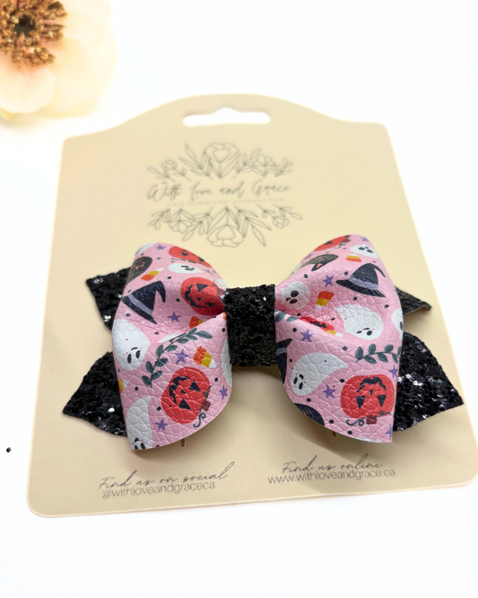 Ghost, Pumpkin and Witch Hat Pinch Bow