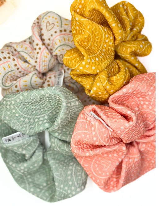 Subtle Heart and Rainbow Scrunchie