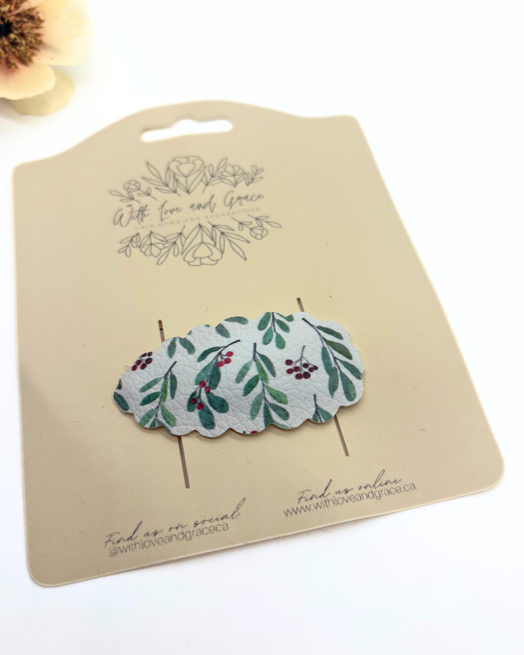 Christmas Floral Snap Clips