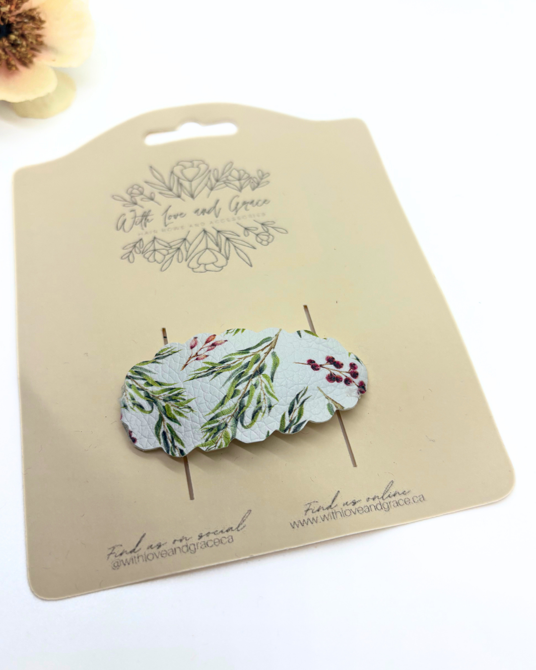 Christmas Floral Snap Clips