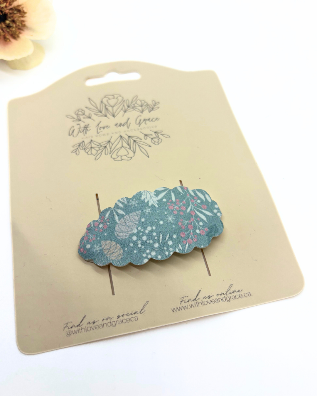 Christmas Floral Snap Clips