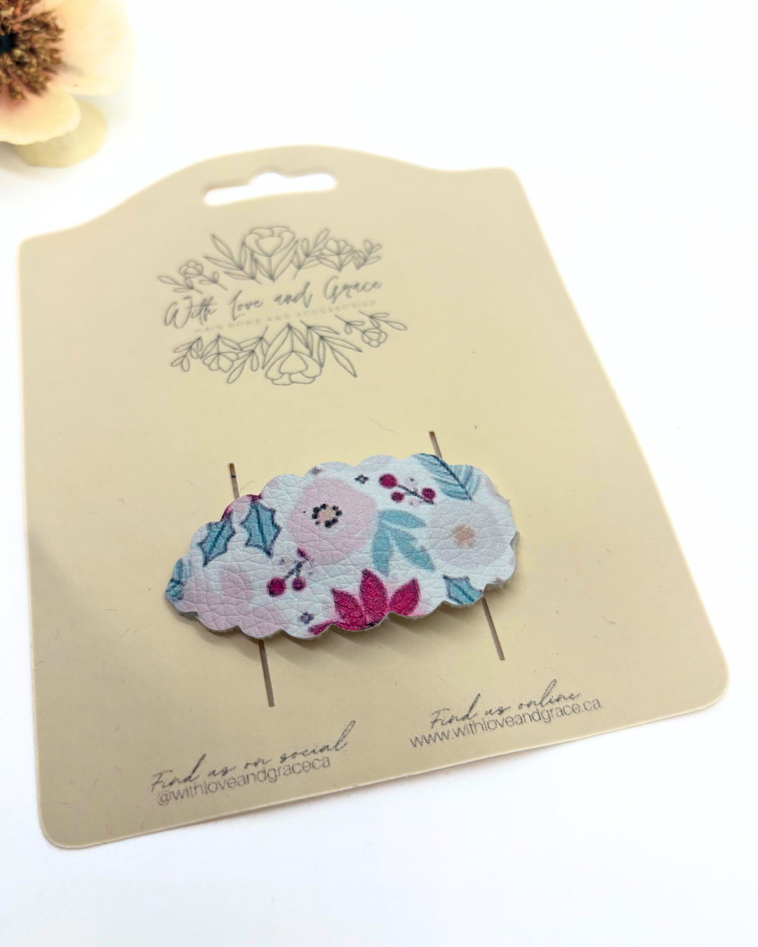 Christmas Floral Snap Clips