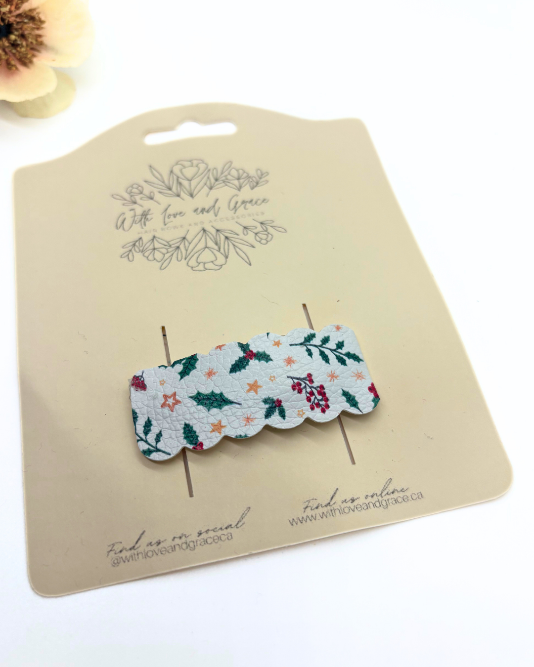 Christmas Floral Snap Clips