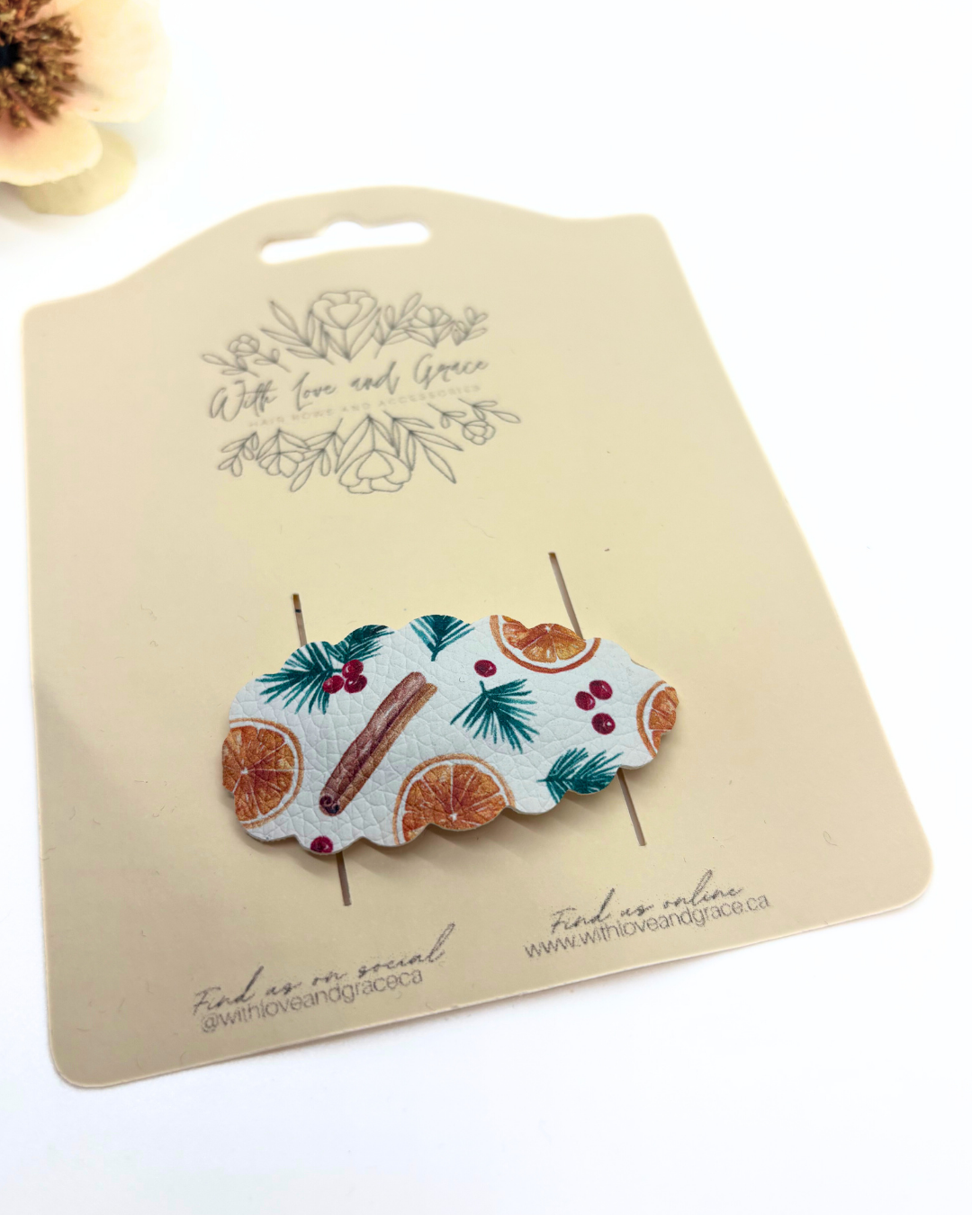 Christmas Floral Snap Clips