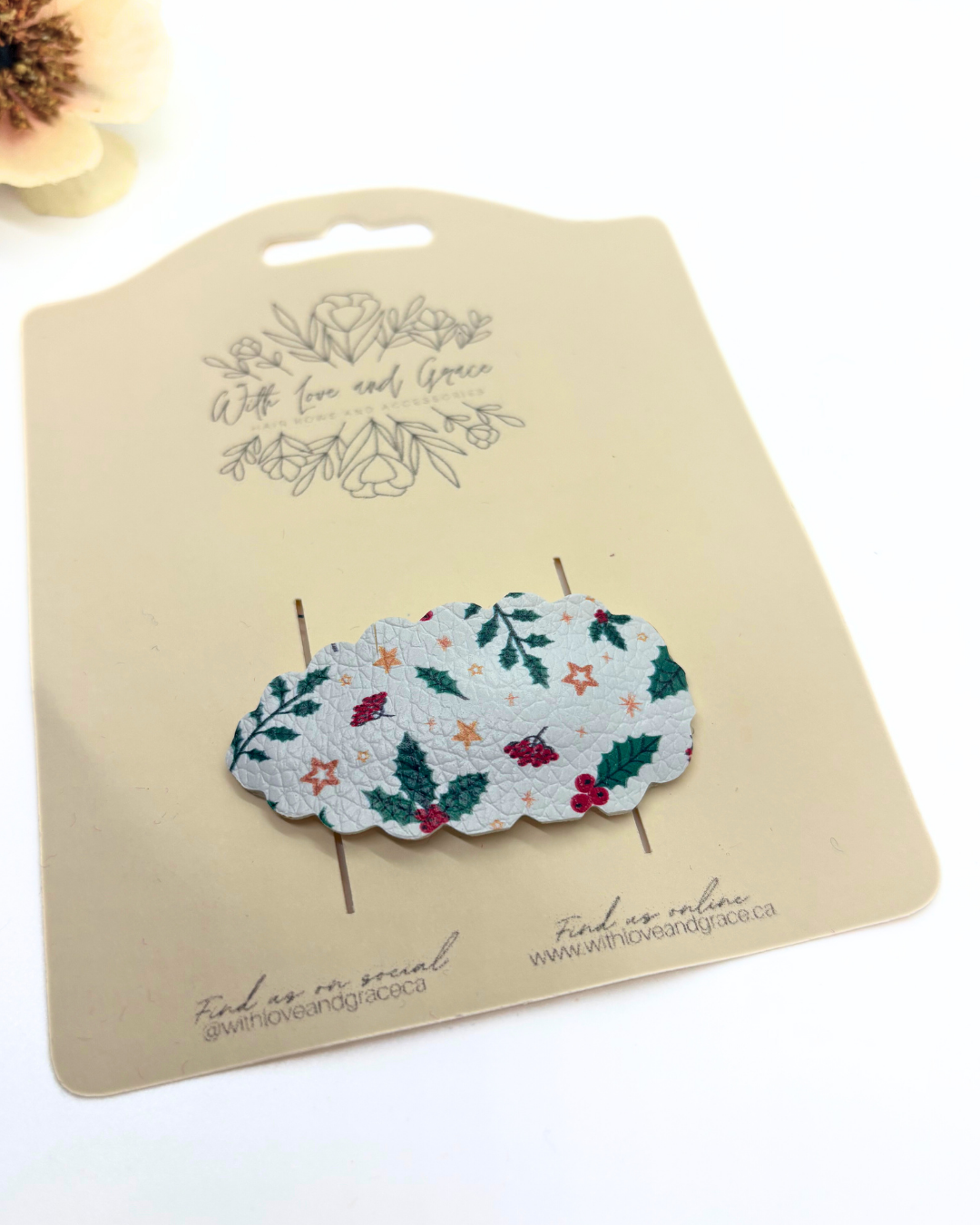 Christmas Floral Snap Clips