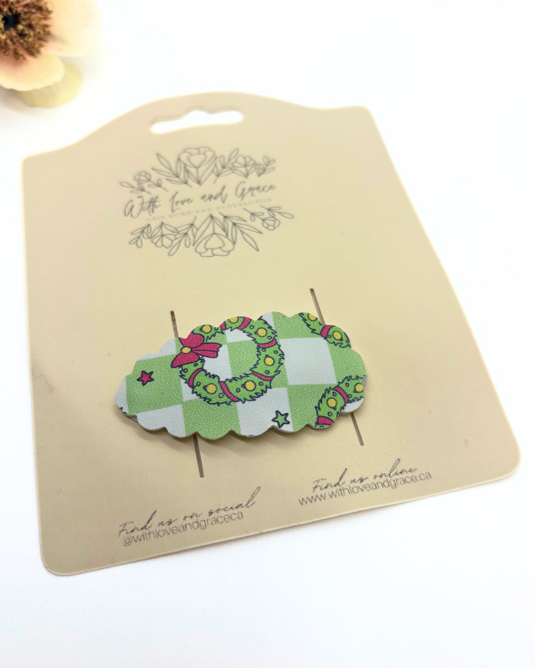Christmas Floral Snap Clips