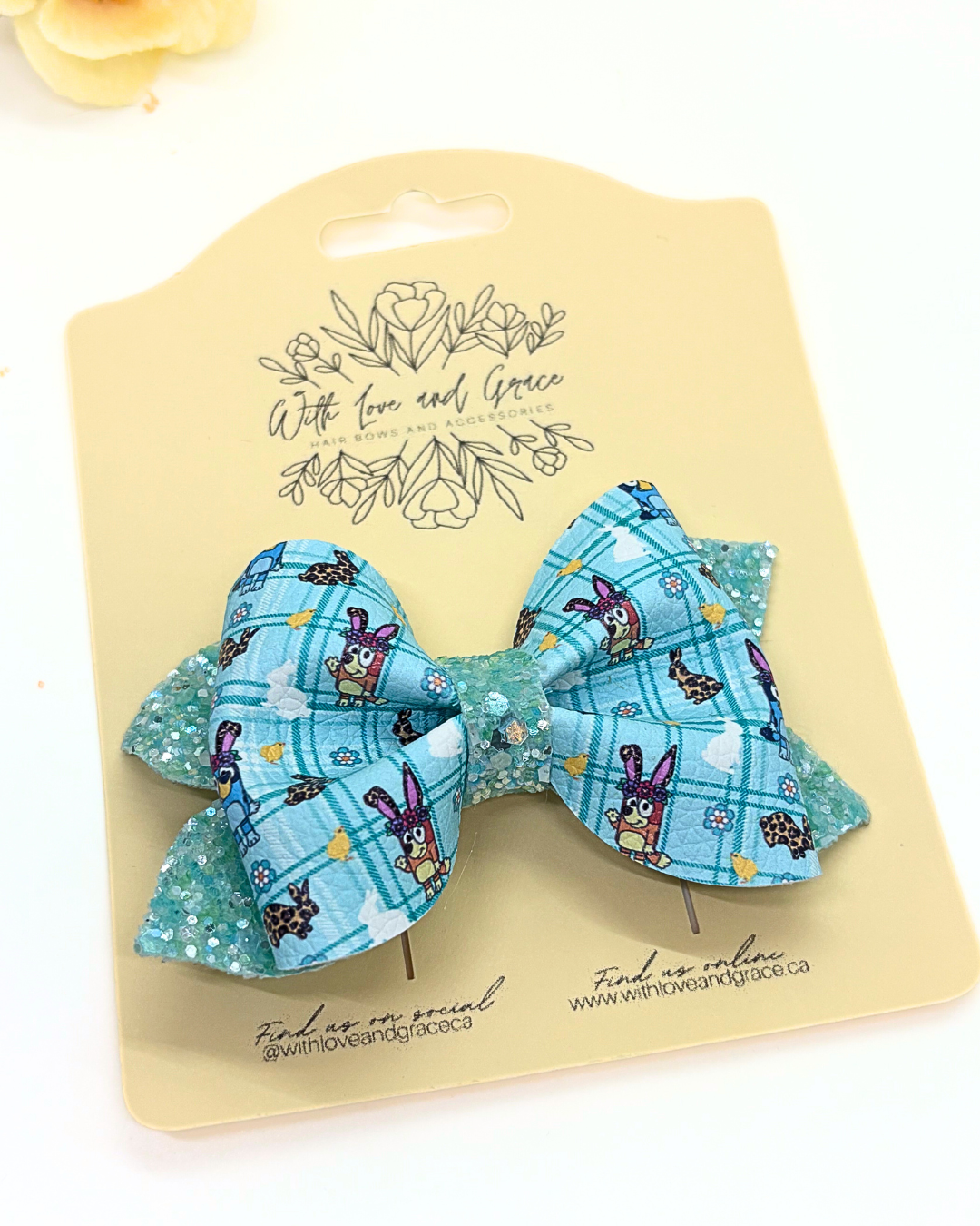 Blue Dog Easter Pinch Bow