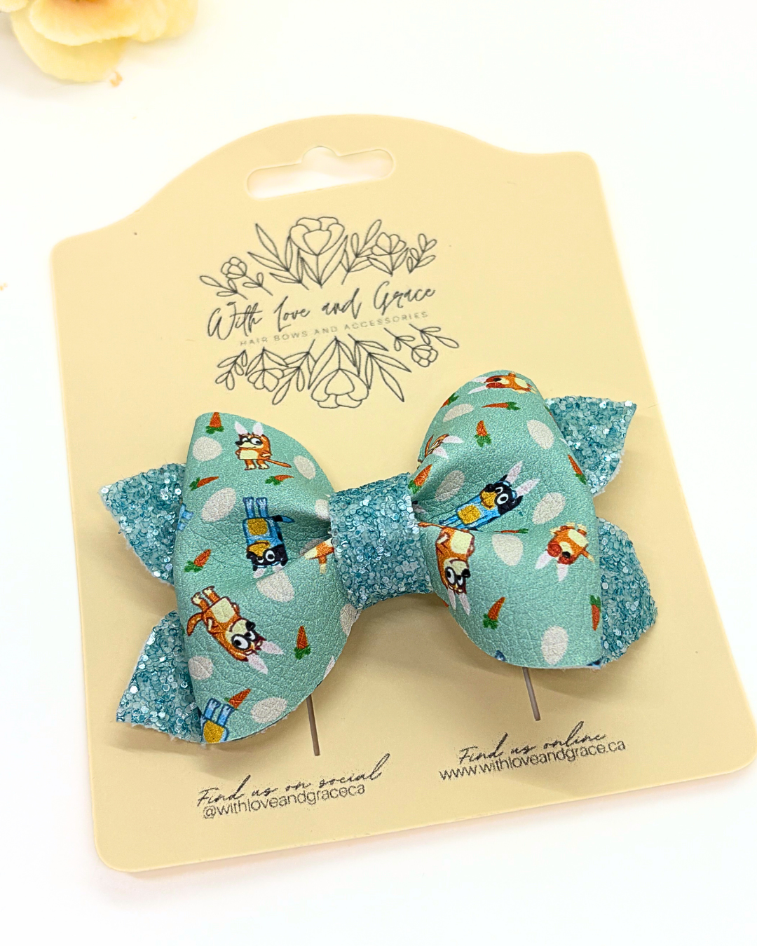 Blue Dog Easter Pinch Bow
