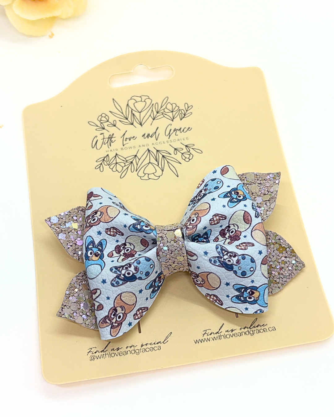 Blue Dog Easter Pinch Bow