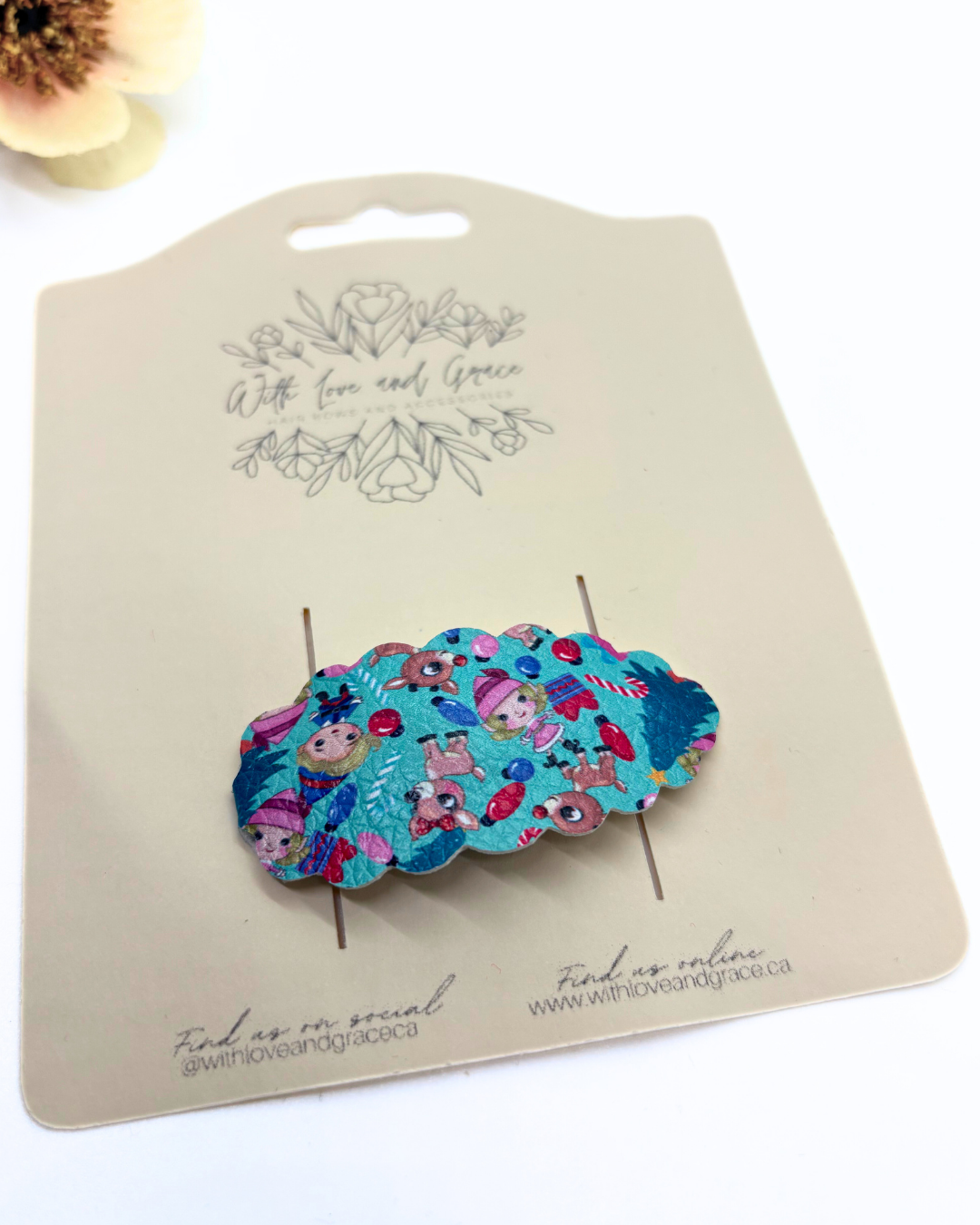 Reindeer with Red Nose Christmas Snap Clips