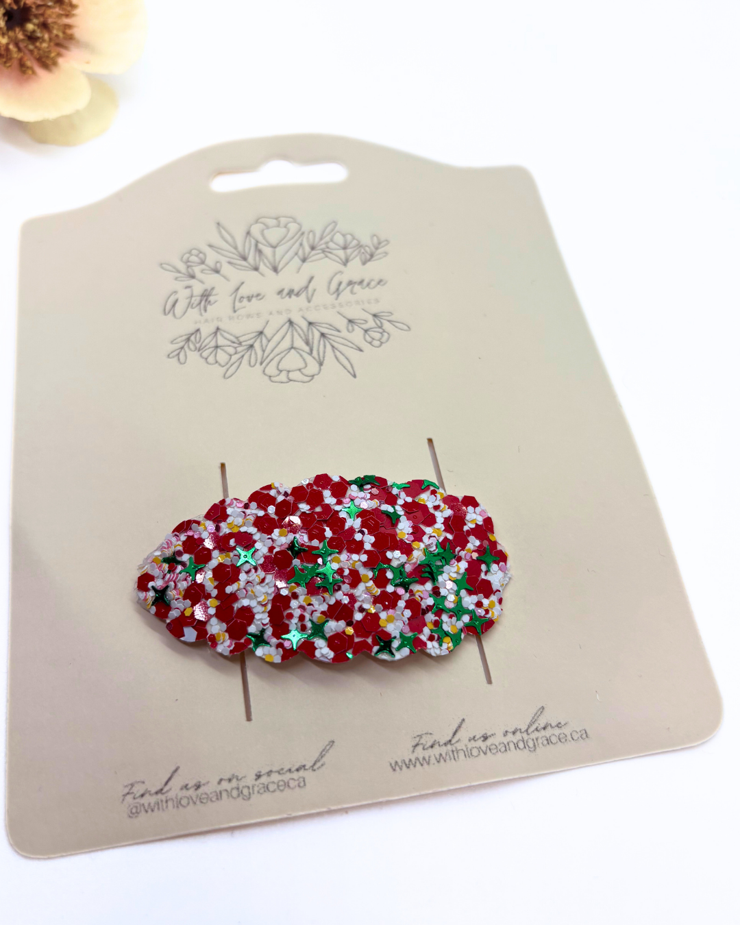 Christmas Glitter Snap Clips